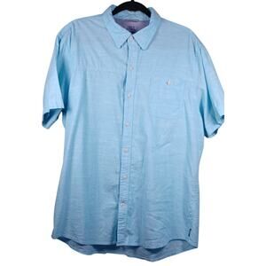 IZOD Saltwater Relaxed Classics Men's Shirt XL Short Sleeve Aqua Turquoise Blue